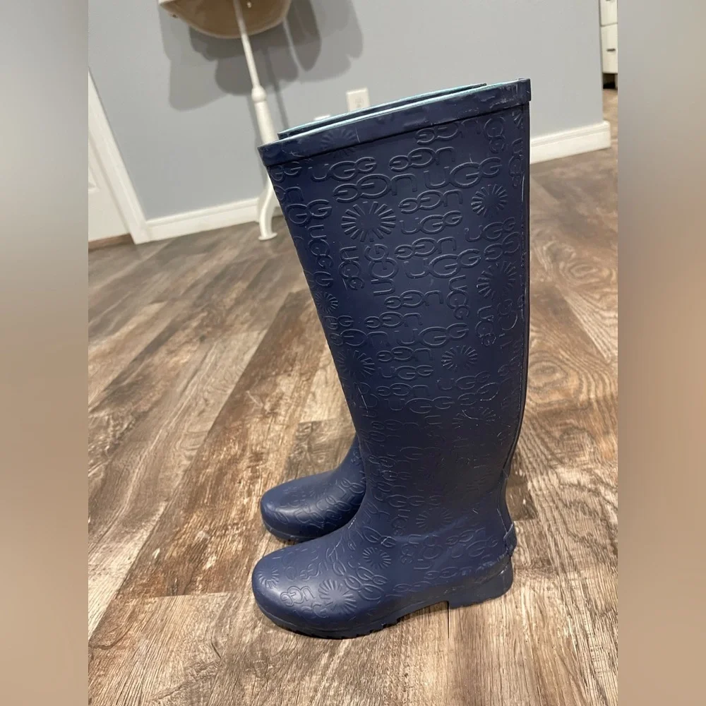 Uggs Stylish Blue Knee-rain High‎ Women's Boots
